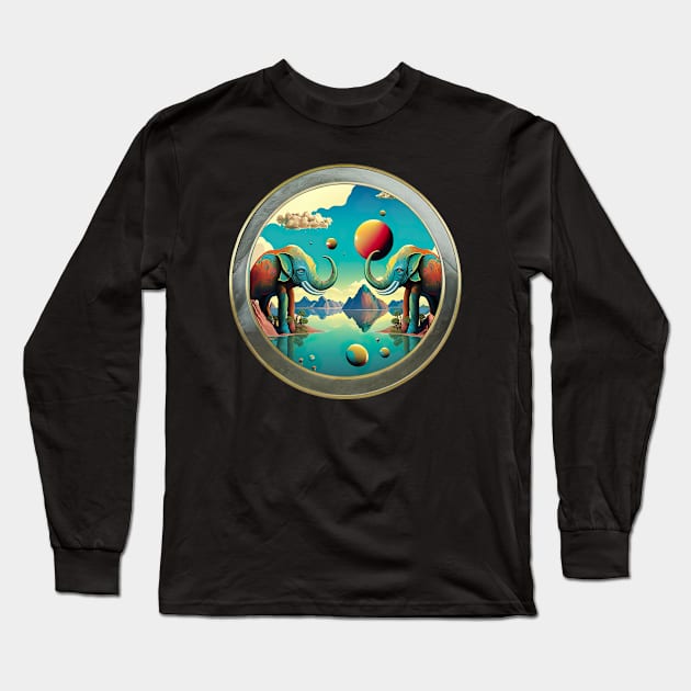 Surrealist Elephants Long Sleeve T-Shirt by Bee's Pickled Art